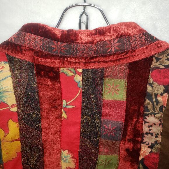 Coldwater Creek Red Paisley Blazer Plus Size 1X Vintage Boho Festival Heritage - Picture 6 of 11